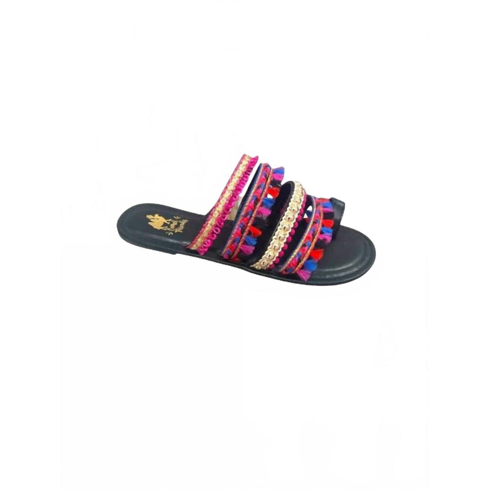 NEW CAMEL THREADS women's boho camel sandals in royal multi